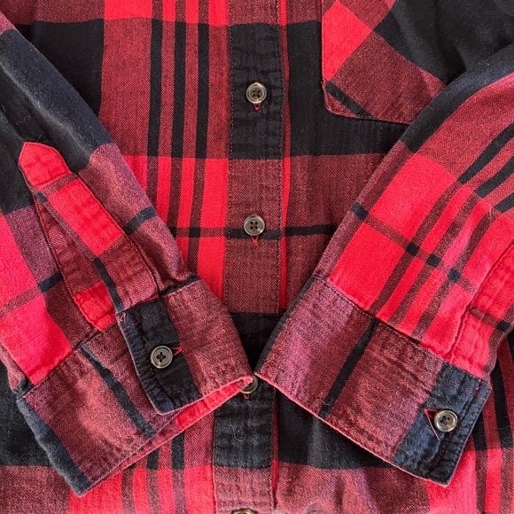 Red and Black Plaid Button-Up Shirt - Picture 8 of 11
